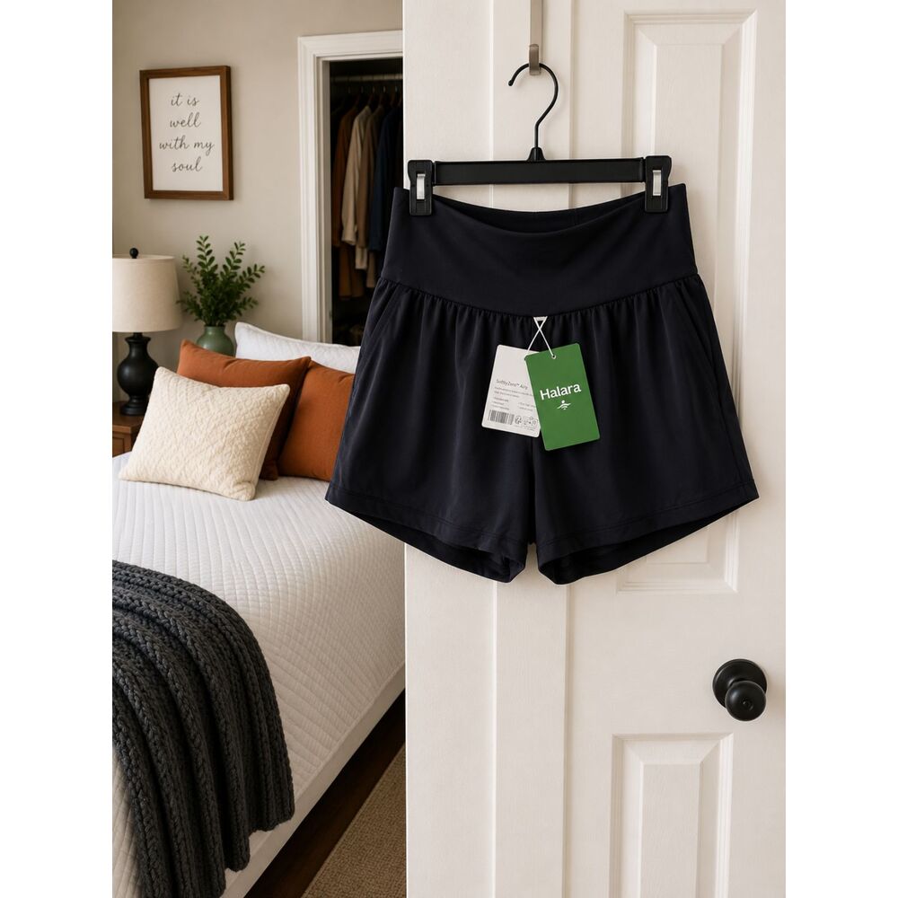 Halara SoftlyZero Airy 2-in-1 Yoga Shorts Black Medium 5" NWT